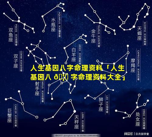 人生基因八字命理资料「人生基因八 🦈 字命理资料大全」